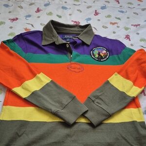 Polo by Ralph Lauren Orange and Yellow Button Down Shirt